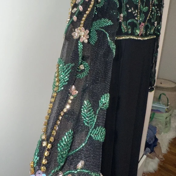 NWT | Mac Duggal 67870 Beaded Illusion High Neck Trumpet Gown Size 4 - Picture 6 of 14